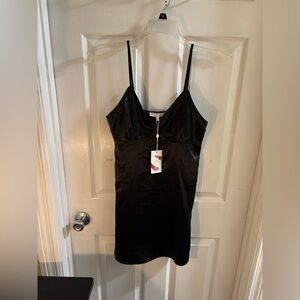 Chelsea & Violet Sage Green Minimalist Core Satin Chemise Mini Dress, Sz XS NWT